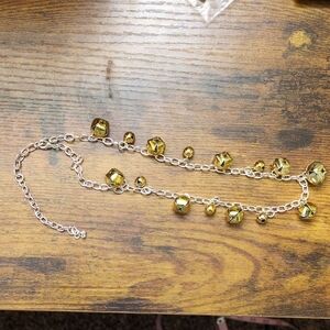 Sleigh Bells Ring! Elegant Gold-Toned Necklace on a White Chain